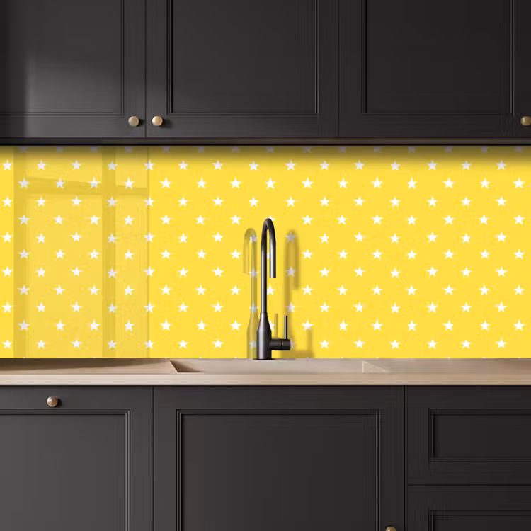 Schienale cucina - Stelle - Motivo - Minimalista - Giallo — 6