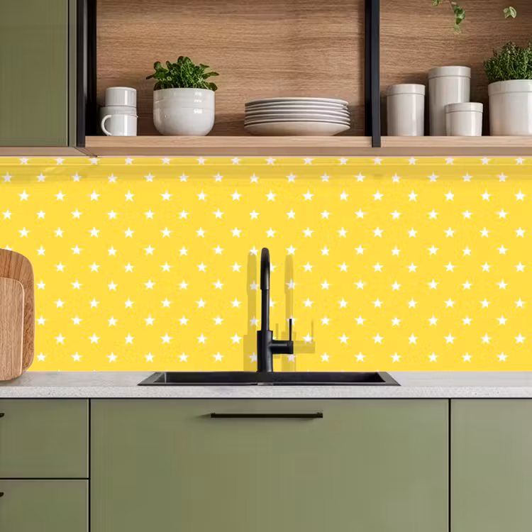 Schienale cucina - Stelle - Motivo - Minimalista - Giallo — 8