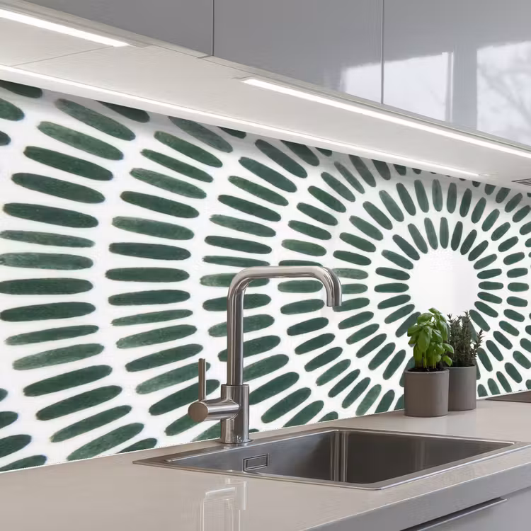 Schienale cucina - Abstract - Cerchio - Motivo - Moderno - Verde — 2