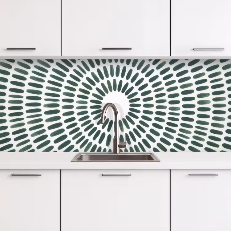Schienale cucina - Abstract - Cerchio - Motivo - Moderno - Verde — 4