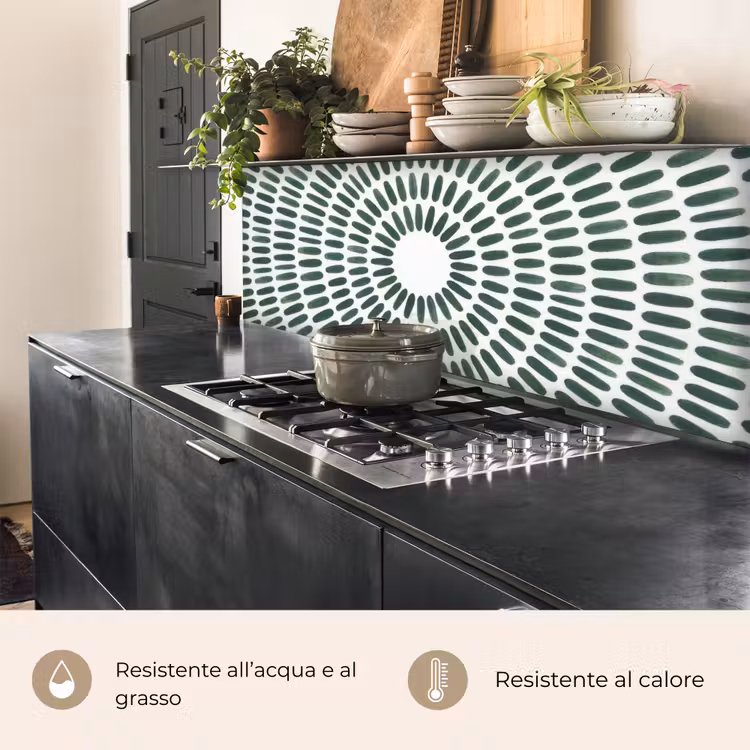 Schienale cucina - Abstract - Cerchio - Motivo - Moderno - Verde — 5