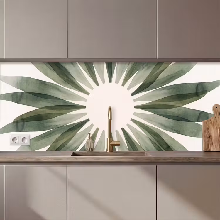 Schienale cucina - Piante - Astratto - Acquerello - Verde - Natura — 1