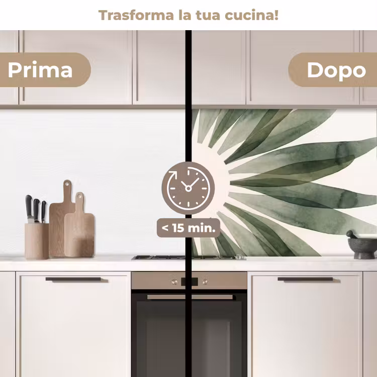 Schienale cucina - Piante - Astratto - Acquerello - Verde - Natura — 3