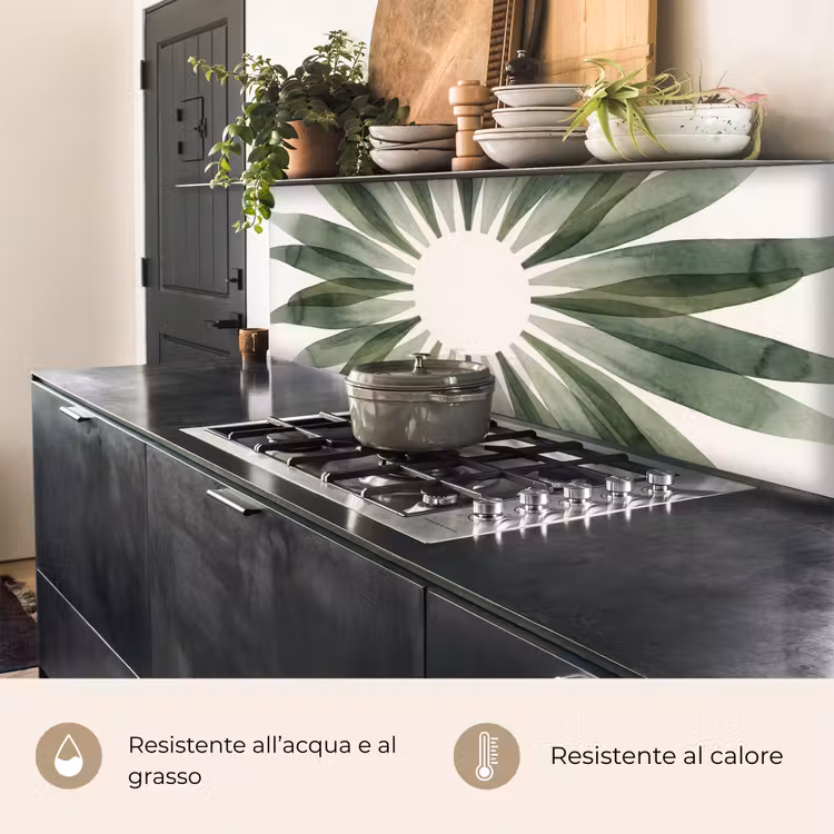 Schienale cucina - Piante - Astratto - Acquerello - Verde - Natura — 5