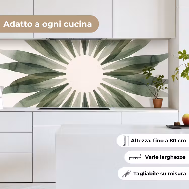 Schienale cucina - Piante - Astratto - Acquerello - Verde - Natura — 7