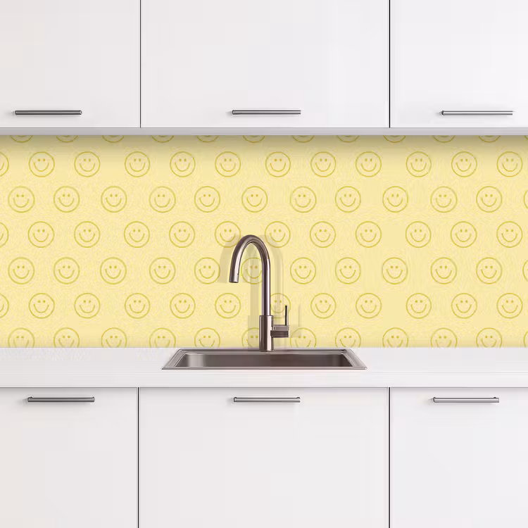 Schienale cucina - Smiley - Motivo - Retrò - Giallo tenue — 4