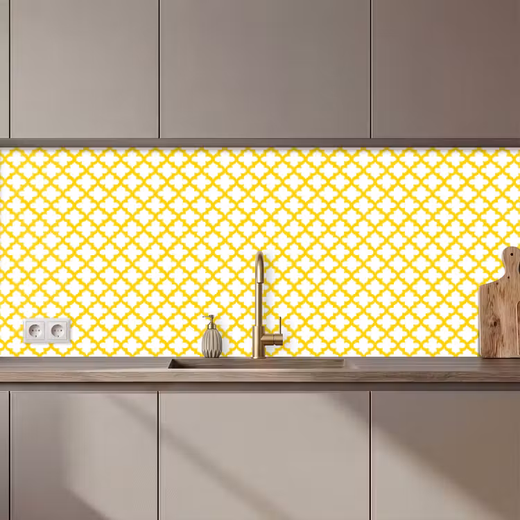 Schienale cucina - Motivo - Geometrico - Classico - Giallo — 1