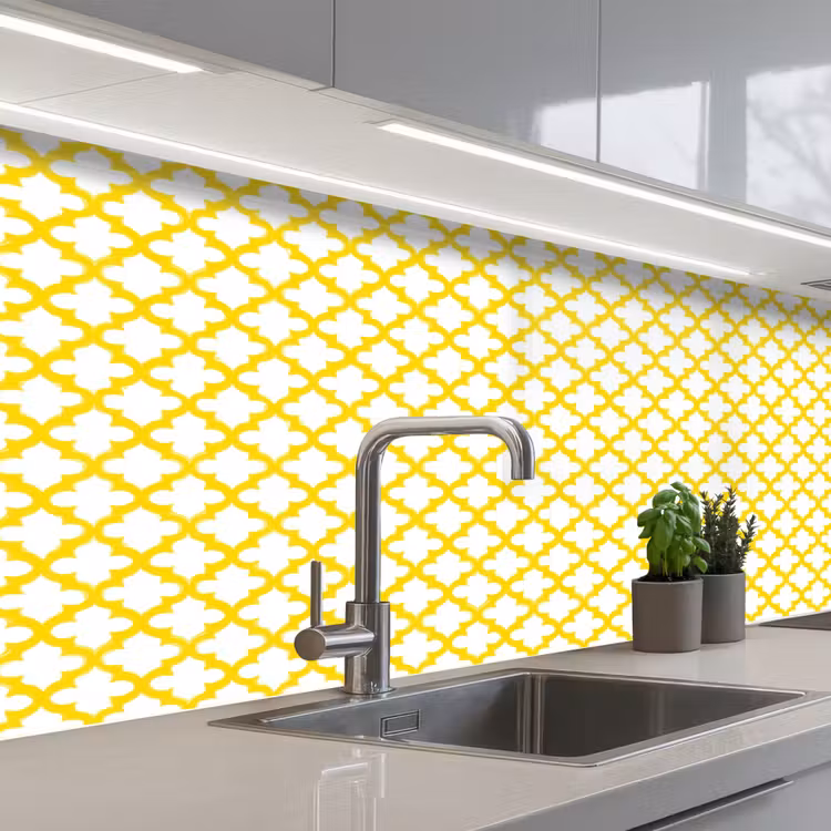 Schienale cucina - Motivo - Geometrico - Classico - Giallo — 2