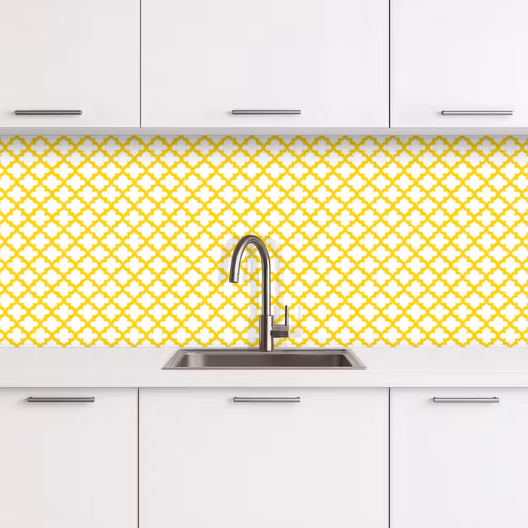 Schienale cucina - Motivo - Geometrico - Classico - Giallo — 4