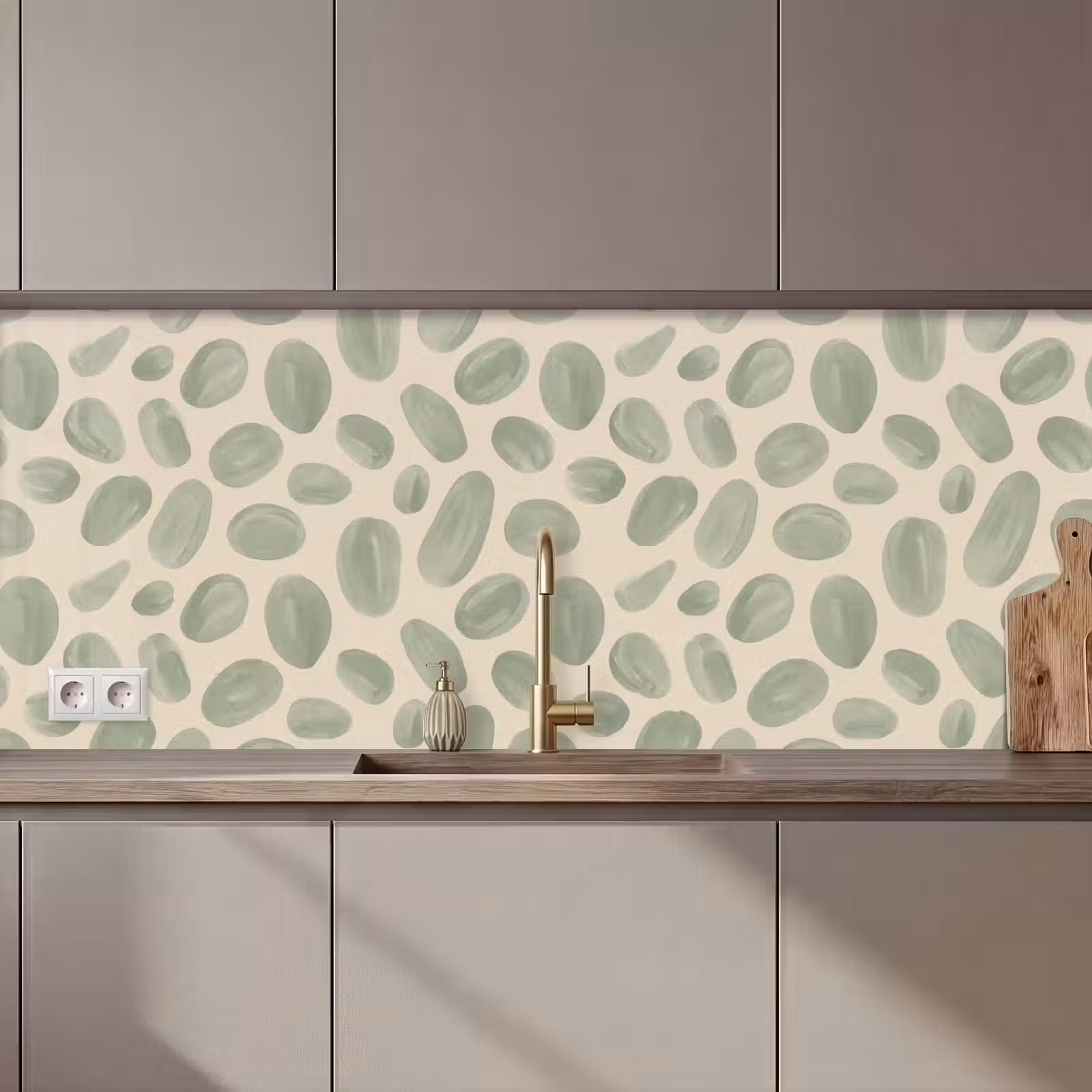 Schienale cucina - Astratto - Motivo - Organico - Verde - Moderno — 1