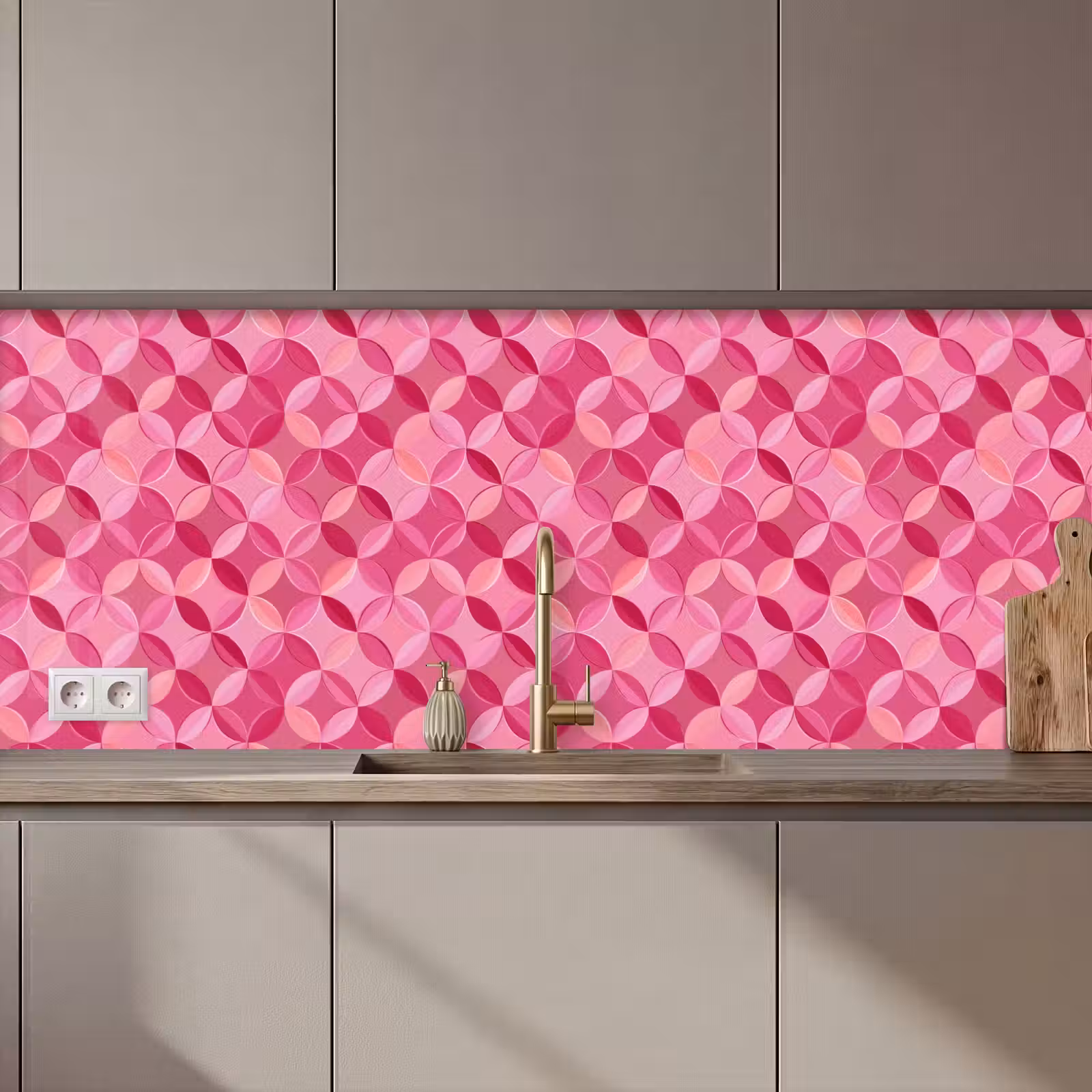 Schienale cucina - Geometrico - Mosaico - Moderno - Rosa — 1