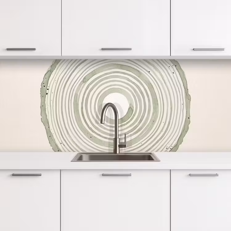 Schienale cucina - Astrazione - Cerchi - Acquerello - Verde - Moderno — 4