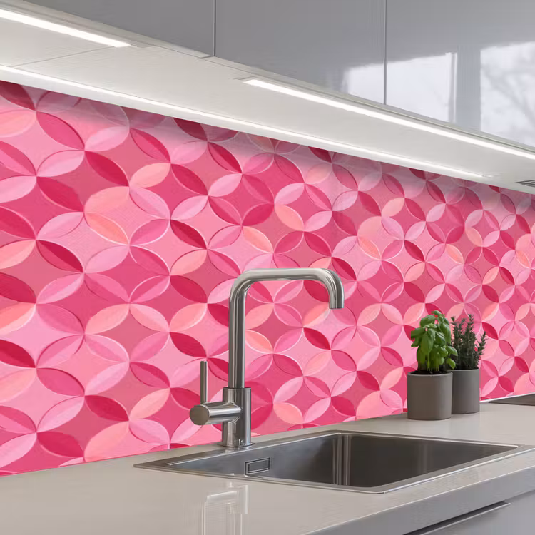 Schienale cucina - Geometrico - Mosaico - Moderno - Rosa — 2
