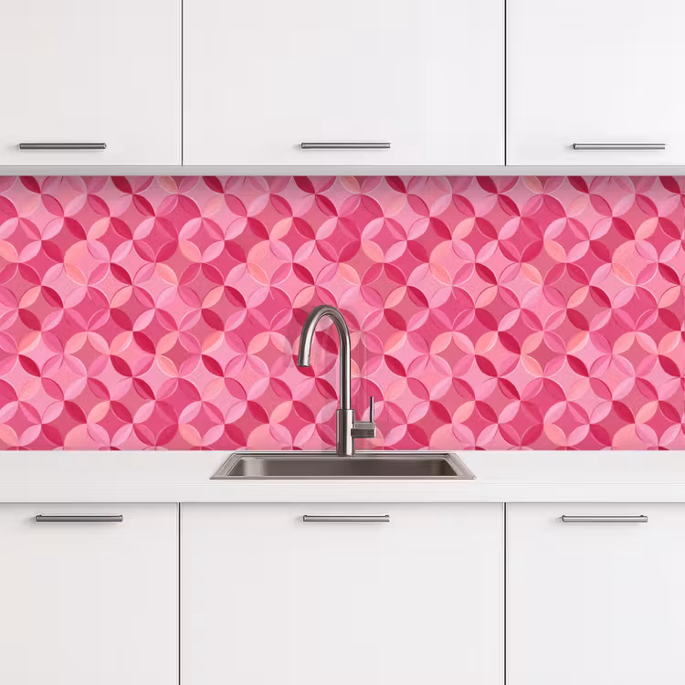 Schienale cucina - Geometrico - Mosaico - Moderno - Rosa — 4