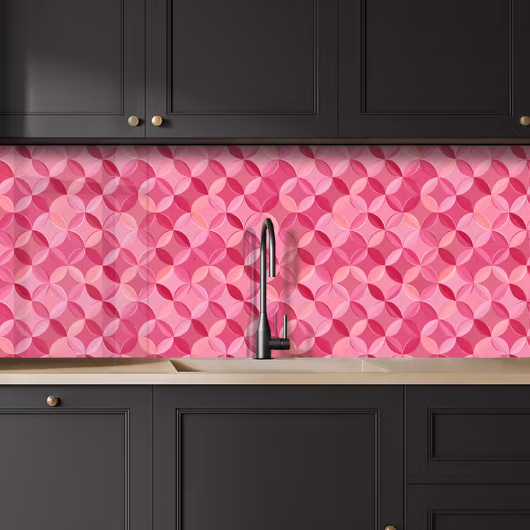 Schienale cucina - Geometrico - Mosaico - Moderno - Rosa — 6