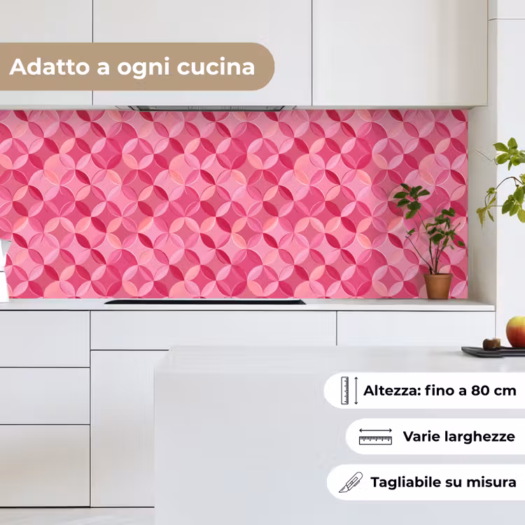 Schienale cucina - Geometrico - Mosaico - Moderno - Rosa — 7