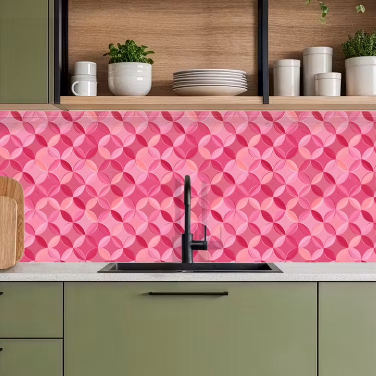 Schienale cucina - Geometrico - Mosaico - Moderno - Rosa — 8