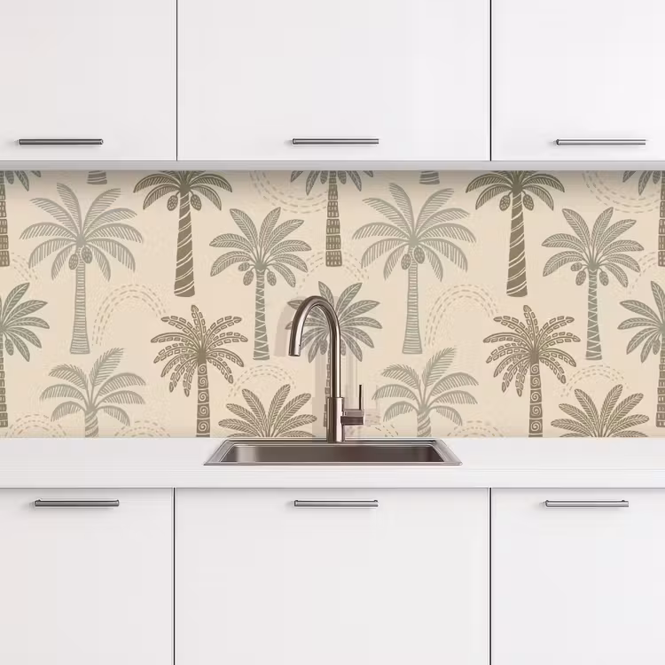 Schienale cucina - Palme - Motivo - Tropicale - Beige — 4