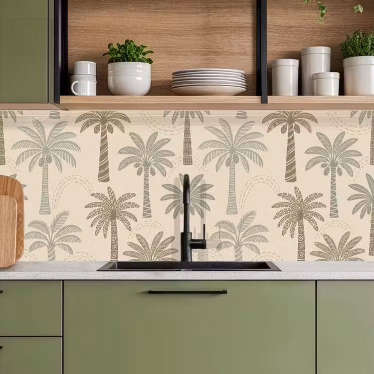 Schienale cucina - Palme - Motivo - Tropicale - Beige — 8