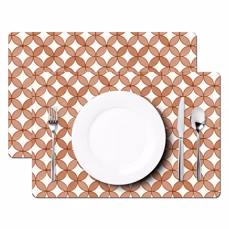 Tovaglietta – 6 pezzi - Geometrico - Cerchi - Moderno - Terracotta — 2