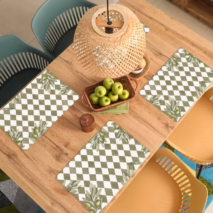 Tovaglietta – 6 pezzi - Pianta - Rami d'ulivo - Acquerello - Mediterraneo - Verde — 3