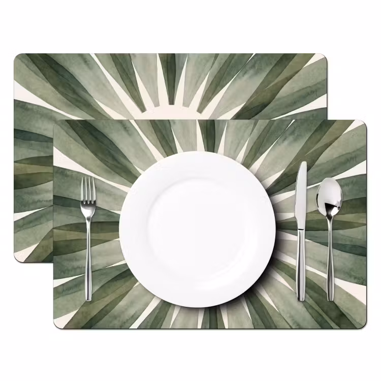 Tovaglietta – 6 pezzi - Piante - Astratto - Acquerello - Verde - Natura — 2