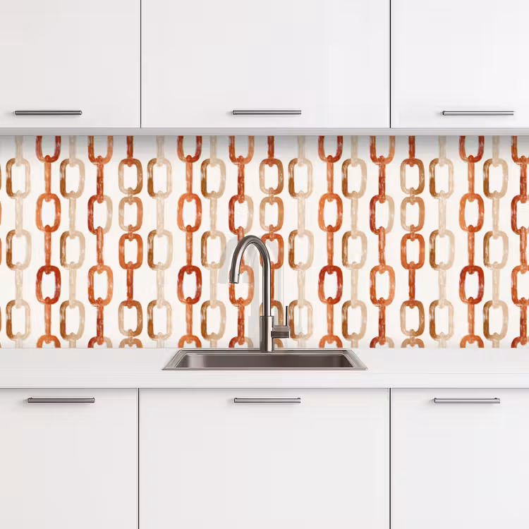 Schienale cucina - Anelli - Motivo - Acquerello - Terracotta — 4