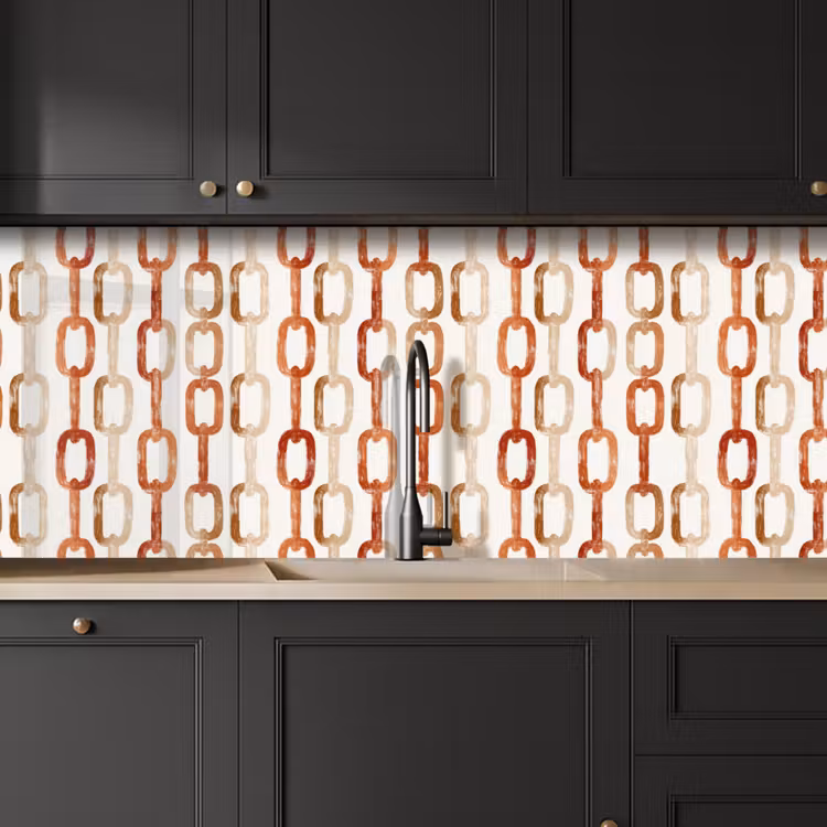 Schienale cucina - Anelli - Motivo - Acquerello - Terracotta — 6