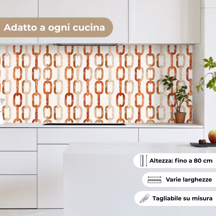 Schienale cucina - Anelli - Motivo - Acquerello - Terracotta — 7