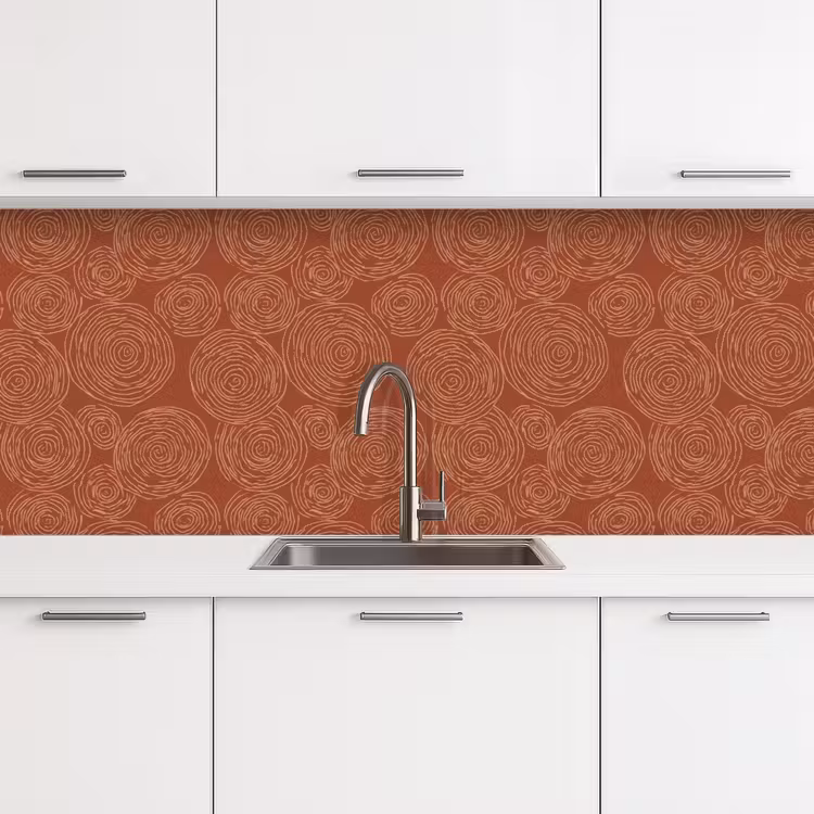Schienale cucina - Cerchi - Astratto - Artistico - Terracotta — 4