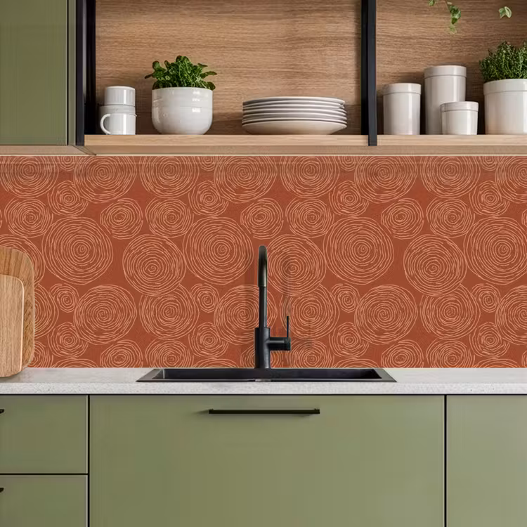 Schienale cucina - Cerchi - Astratto - Artistico - Terracotta — 8