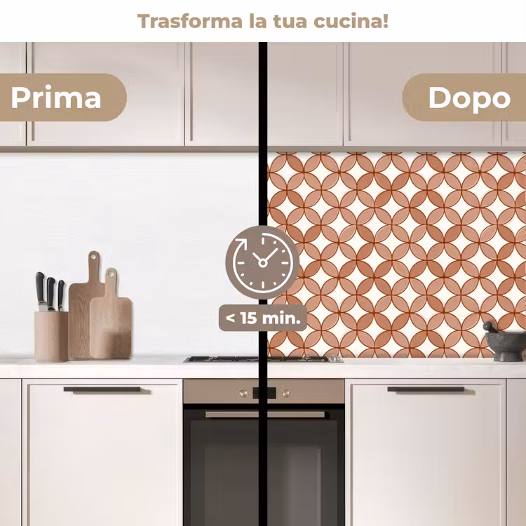 Schienale cucina - Geometrico - Cerchi - Moderno - Terracotta — 3