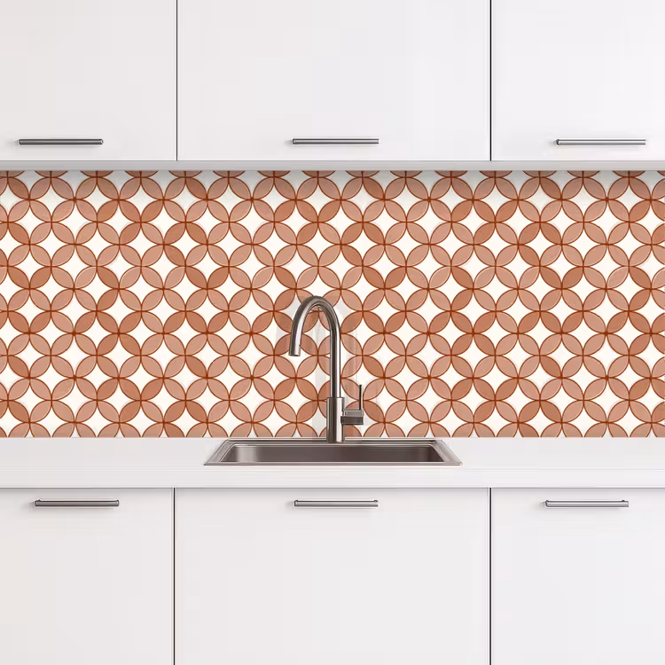 Schienale cucina - Geometrico - Cerchi - Moderno - Terracotta — 4
