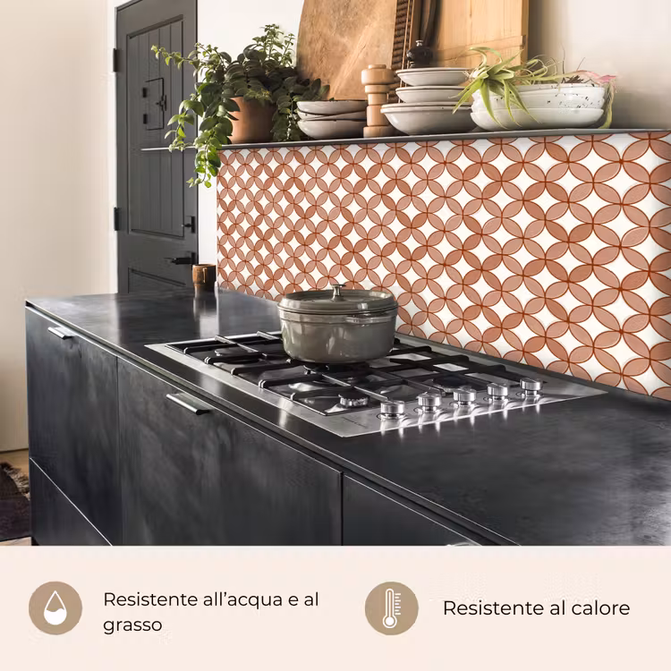 Schienale cucina - Geometrico - Cerchi - Moderno - Terracotta — 5