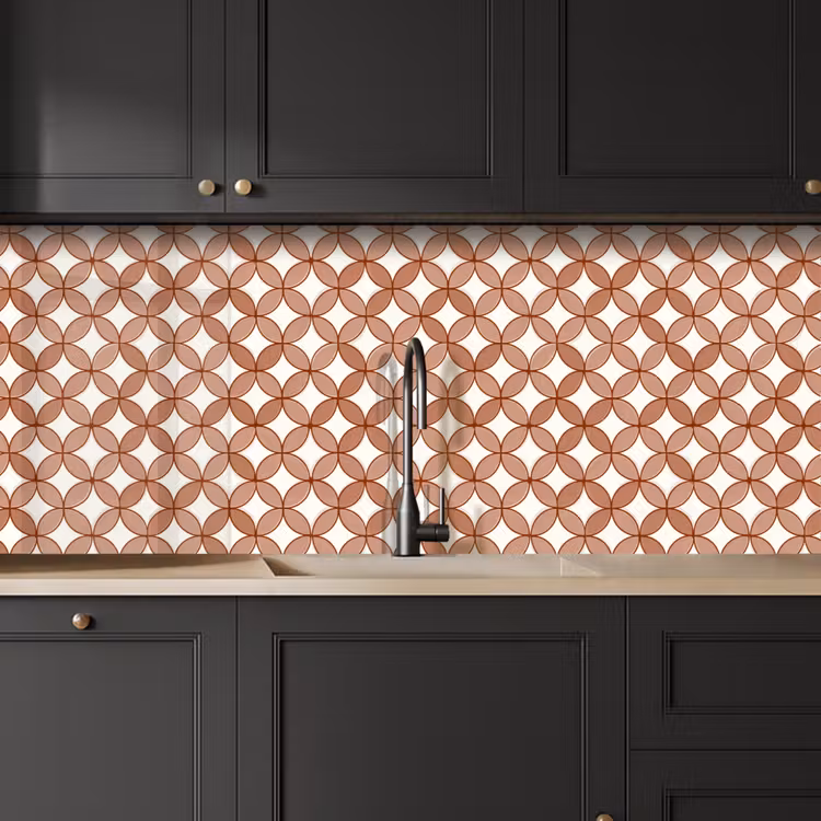 Schienale cucina - Geometrico - Cerchi - Moderno - Terracotta — 6
