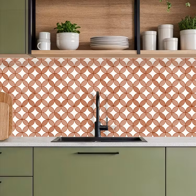 Schienale cucina - Geometrico - Cerchi - Moderno - Terracotta — 8