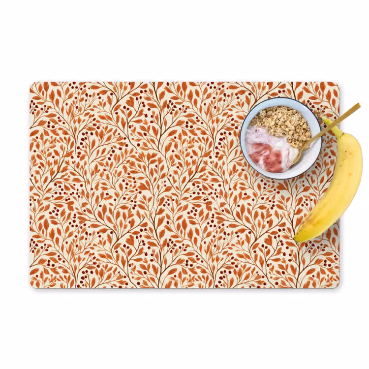 Tovaglietta – 6 pezzi - Foglie - Botanica - Terracotta — 1