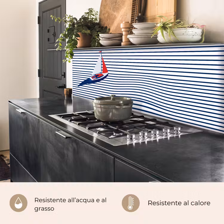 Schienale cucina - Barca - Acqua - Astratto - Blu — 5
