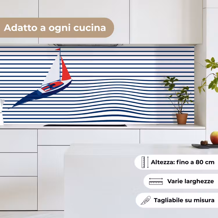 Schienale cucina - Barca - Acqua - Astratto - Blu — 7