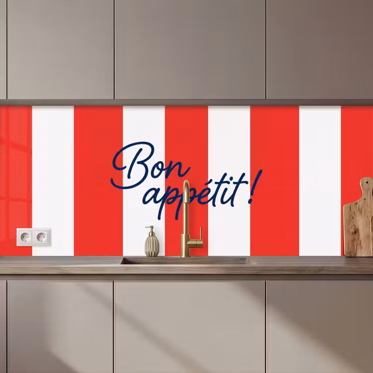 Schienale cucina - Cibo - Detto - Cucina - Grafica - Rosso-Bianco — 1