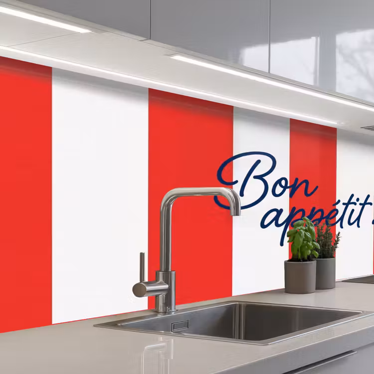Schienale cucina - Cibo - Detto - Cucina - Grafica - Rosso-Bianco — 2