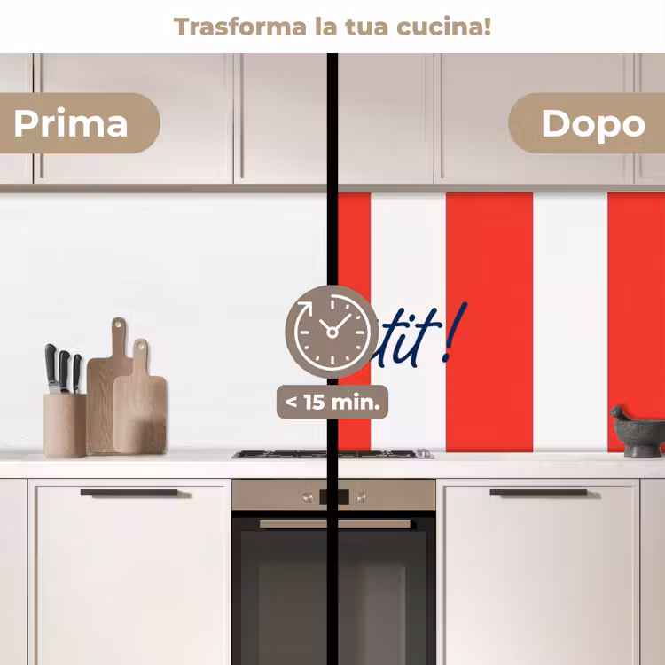 Schienale cucina - Cibo - Detto - Cucina - Grafica - Rosso-Bianco — 3