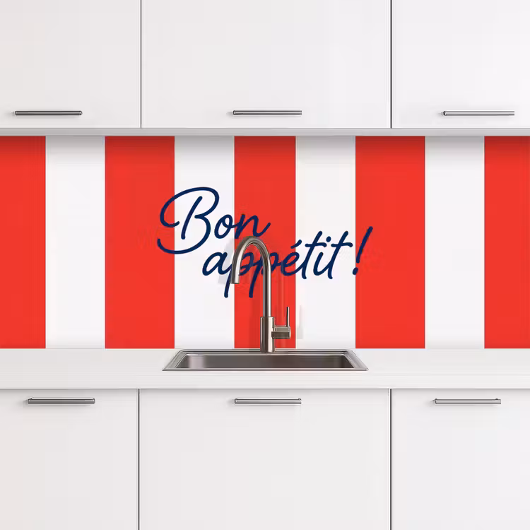 Schienale cucina - Cibo - Detto - Cucina - Grafica - Rosso-Bianco — 4