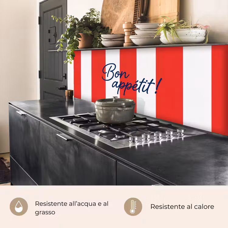 Schienale cucina - Cibo - Detto - Cucina - Grafica - Rosso-Bianco — 5