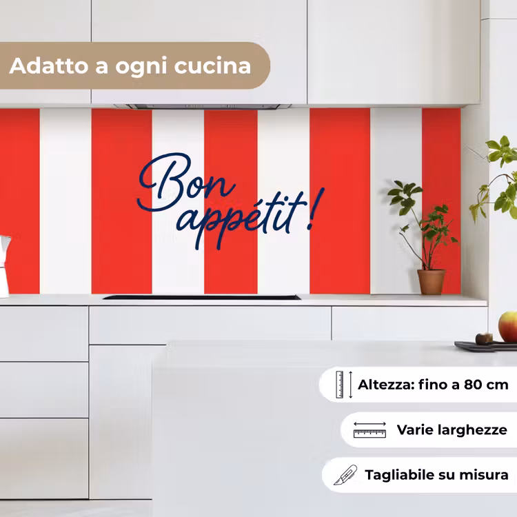 Schienale cucina - Cibo - Detto - Cucina - Grafica - Rosso-Bianco — 7