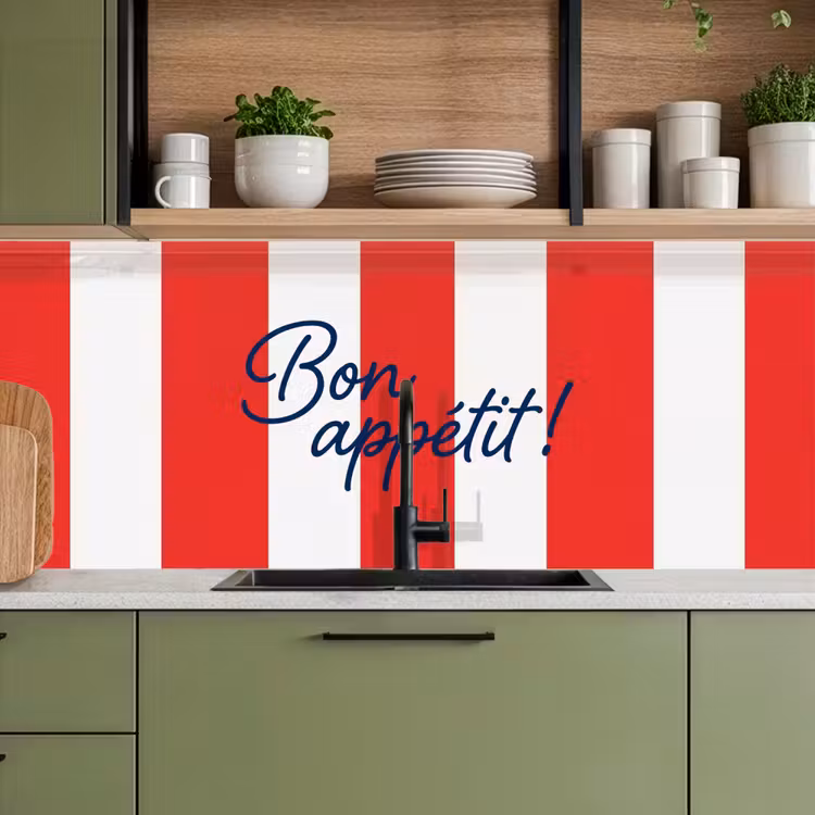 Schienale cucina - Cibo - Detto - Cucina - Grafica - Rosso-Bianco — 8