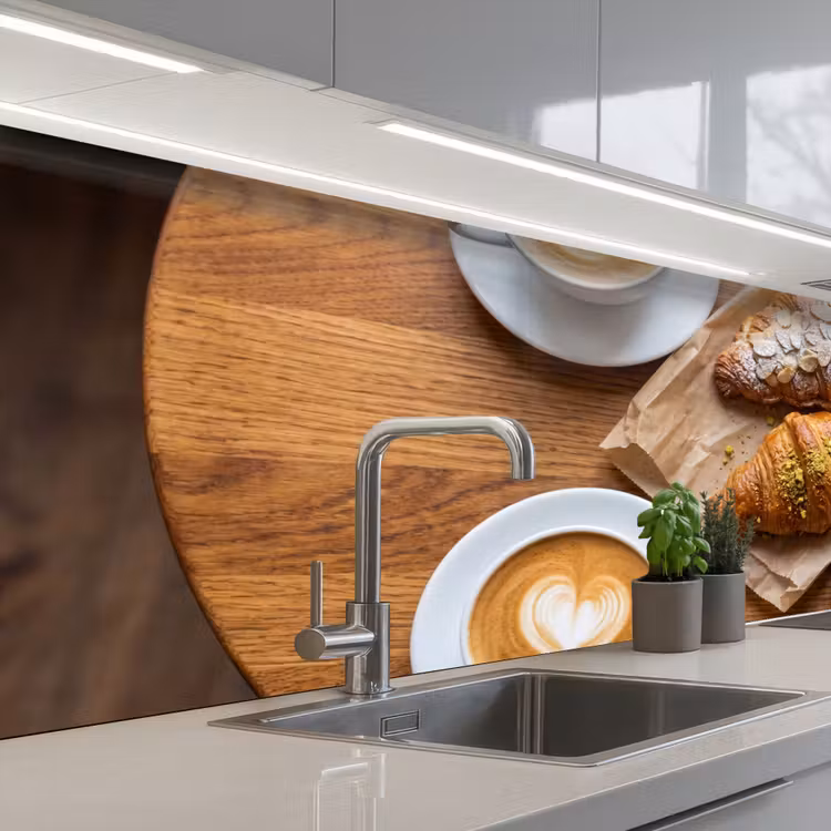 Schienale cucina - Cibo - Croissant - Caffè - Colazione - Moderno — 2