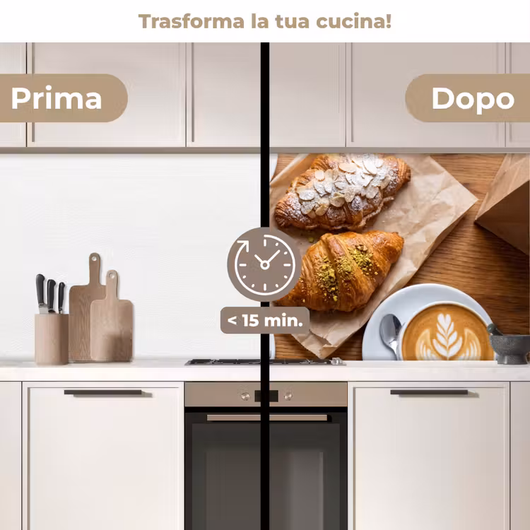 Schienale cucina - Cibo - Croissant - Caffè - Colazione - Moderno — 3