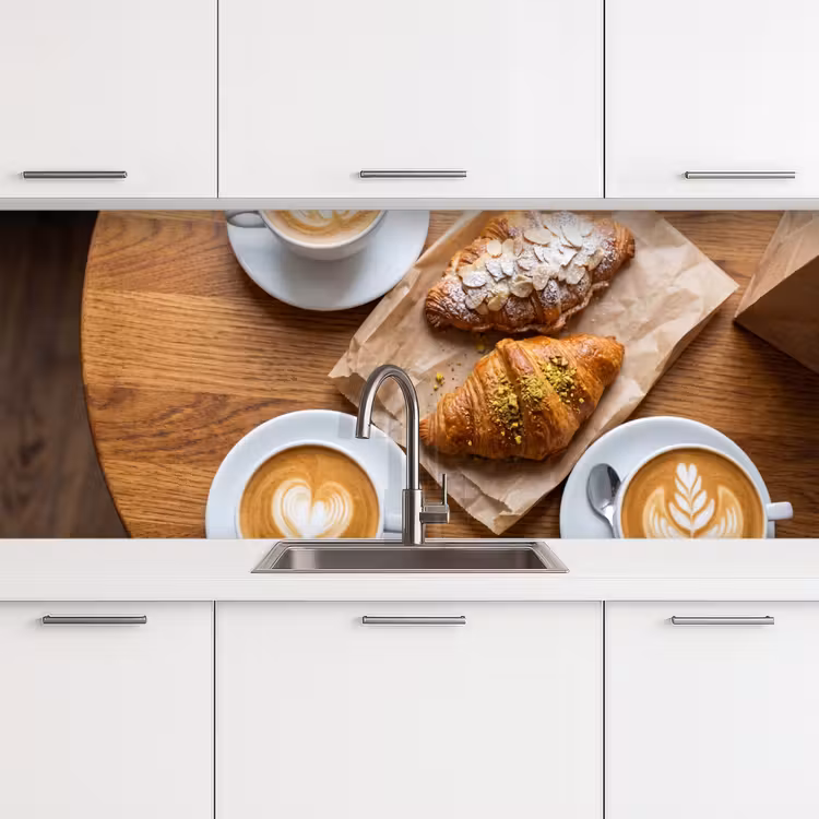 Schienale cucina - Cibo - Croissant - Caffè - Colazione - Moderno — 4