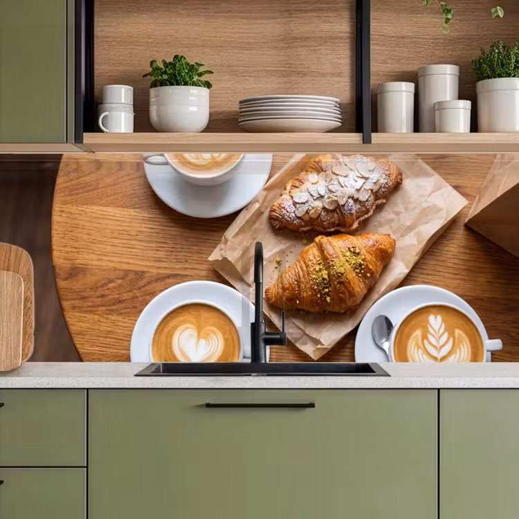 Schienale cucina - Cibo - Croissant - Caffè - Colazione - Moderno — 8